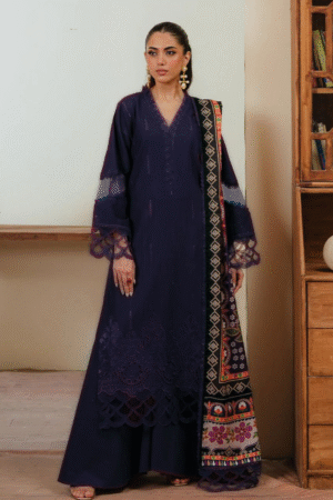 Bareeze Deep Purple Cutwork Embroidered 3PC