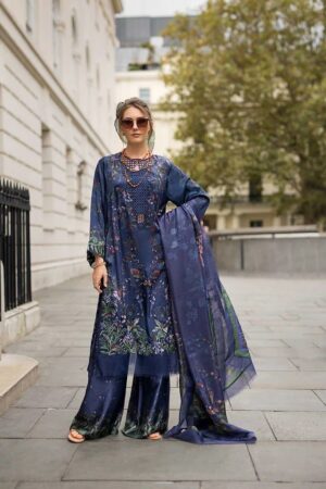 Navy blue silk 3 piece outfit